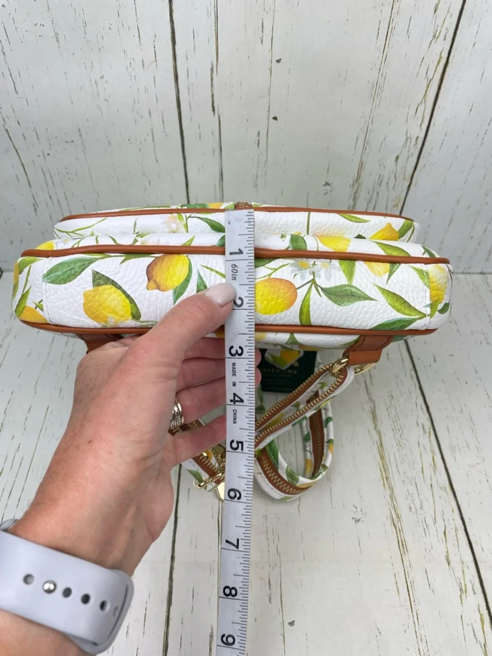 Valentina Pebble Leather Backpack/Sling Bag *Lemon Print *Made In Italy 🍋🇮🇹‎